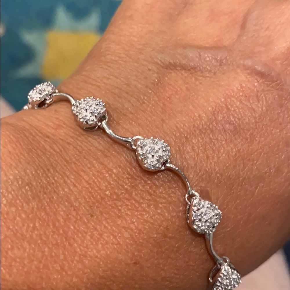 925ss Heart Zarconia Bracelet